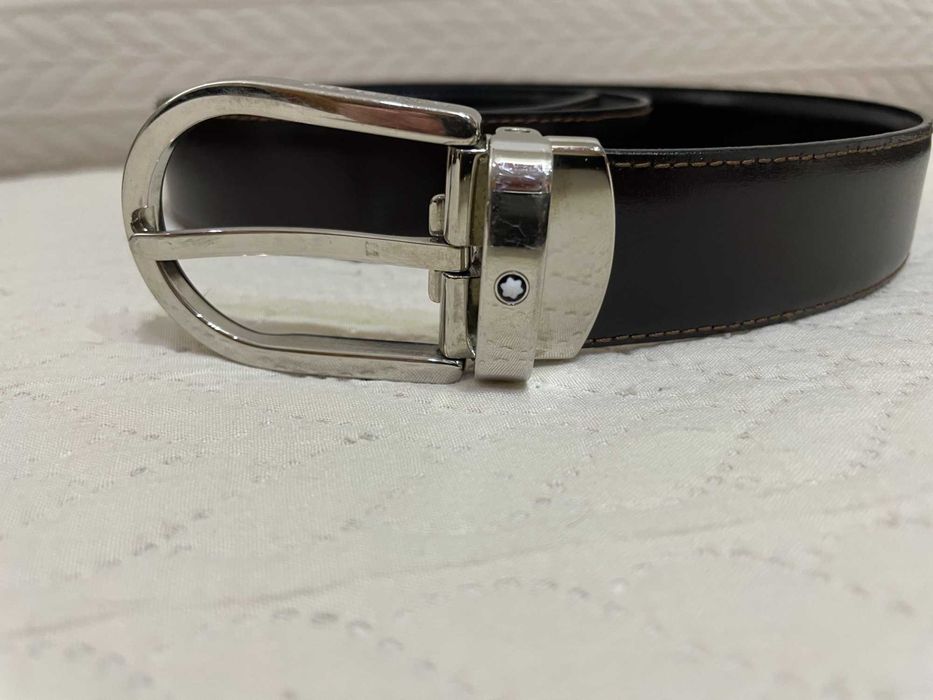 Curea  Montblanc 114412 Originala Reversibila Negru Maro 30 mm