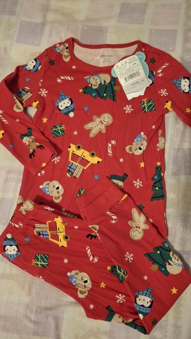Pijama copii termică Crăciun 3-4 ani