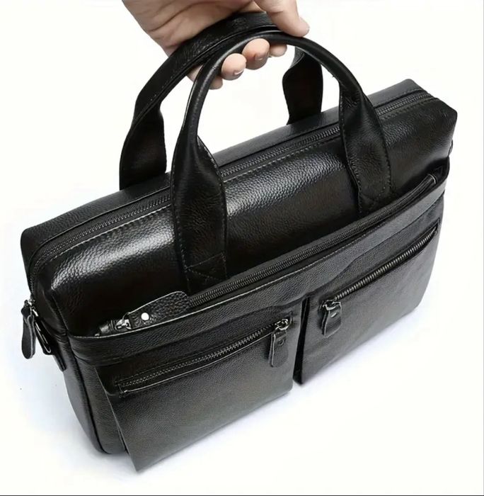 Премиум Бизнес делова чанта /Куфарче за служебни цели-Черна ест. кожа!