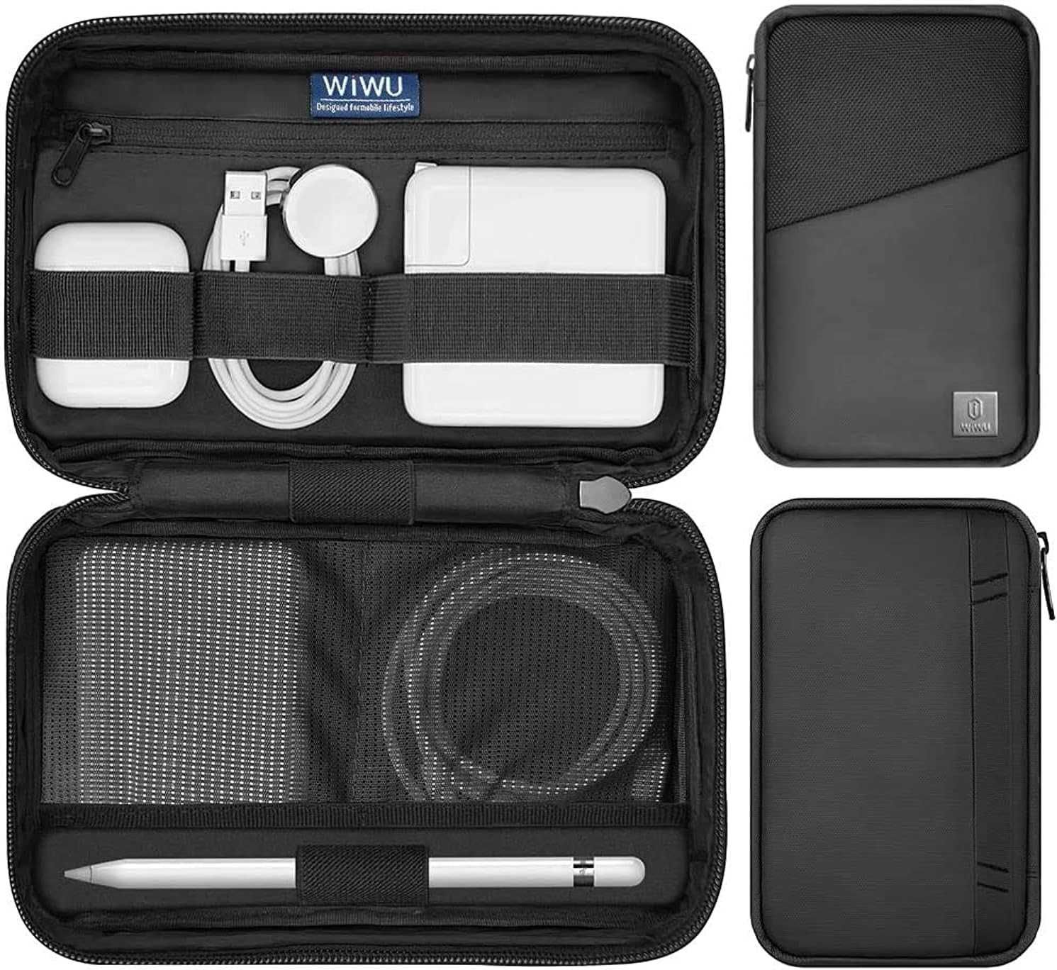 Premium MacBook Mate Travel & Cable Organiser Black