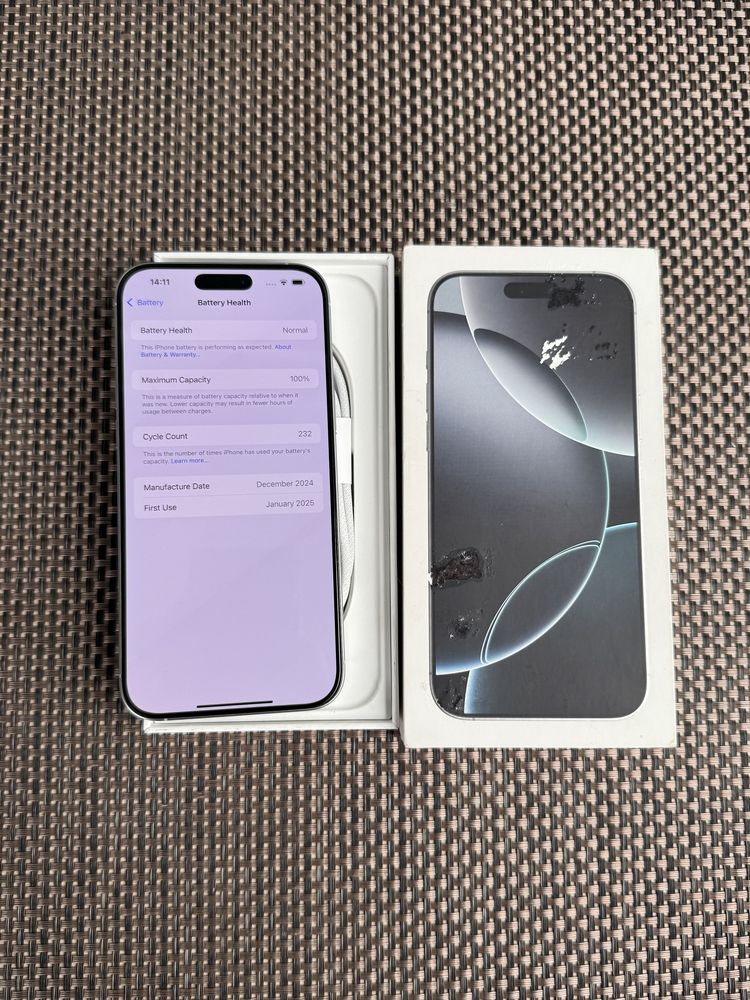 КАТО НОВ! *ЛИЗИНГ* iPhone 16 Pro Max 256Gb White Titanium / Гаранция