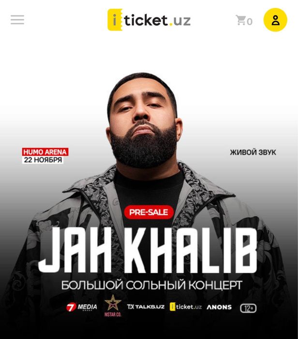 Jah Khalibga Fanzonaga 2ta bilet bor