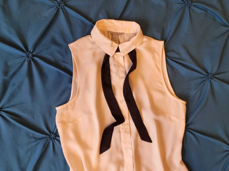 Camasa fara maneci HM, ivory marimea 38
