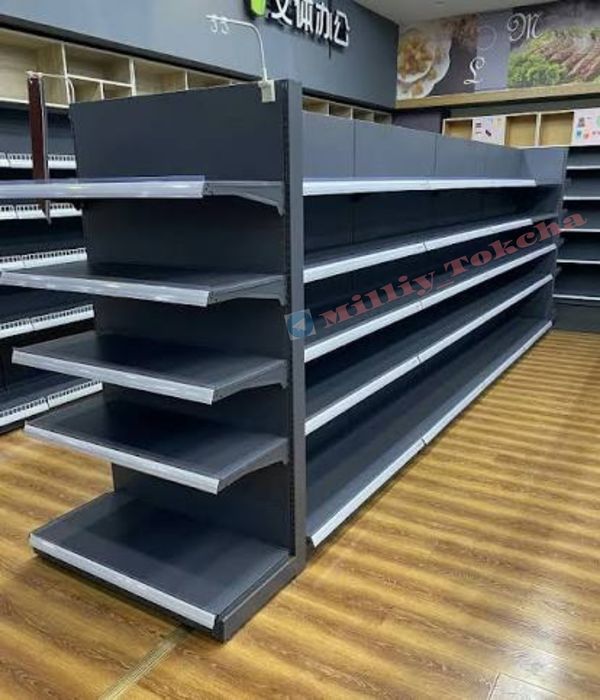 Савдо polkalar, металлический прилавки, Supermarketlar uchun tokcha