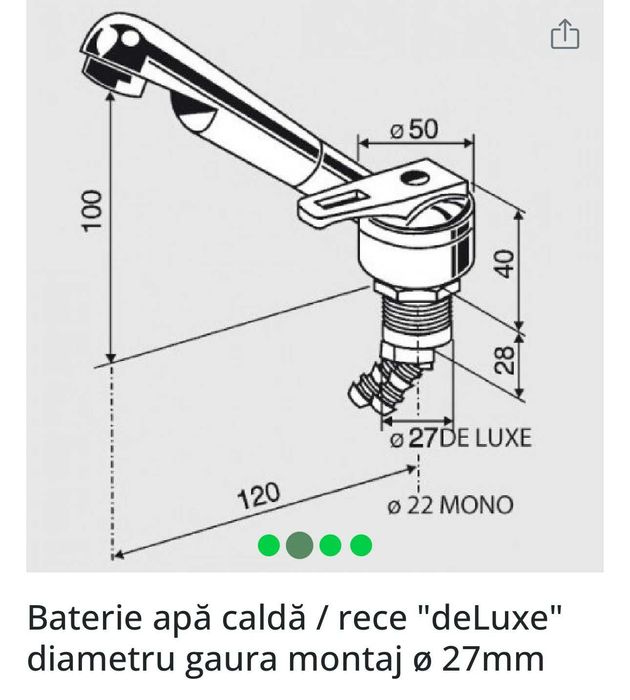 Baterie apa calda/rece deLuxe marca REICH pentru Rulota/Autorulota
