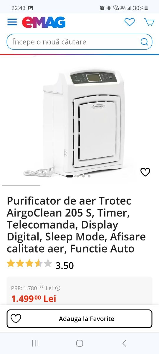 Purificator de aer Trotec AirgoClean 205 S,