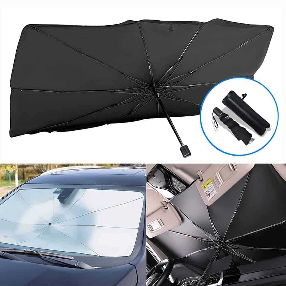 Сгъваем автоматичен сенник за кола, чадър,  145 x 79 см, UV устойчив