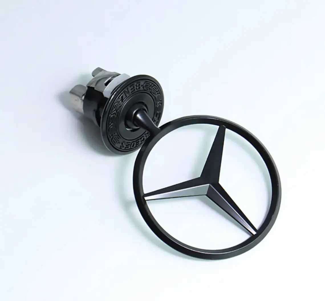 емблема мерцедес черна гланц Mercedes 44mm мерник