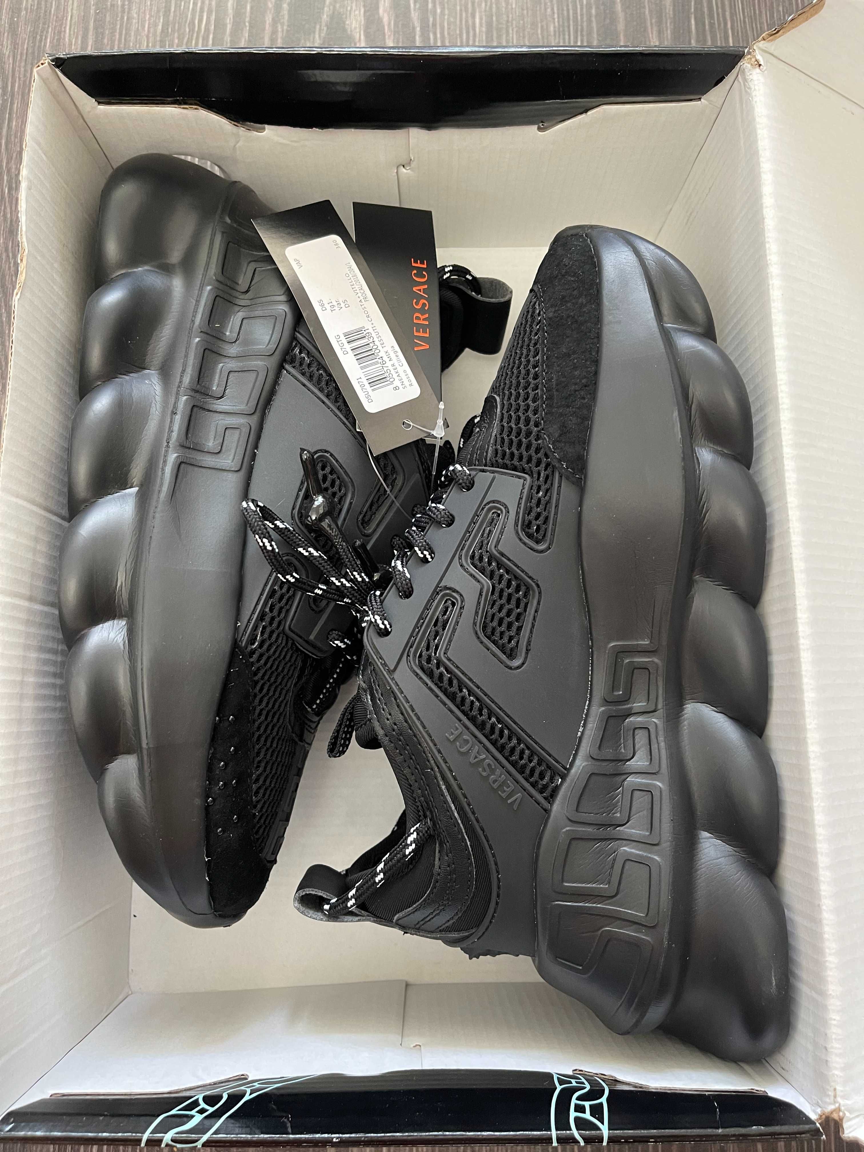 Adidasi VERSACE Chain Reaction l Produs NOU Premium din Piele la Cutie