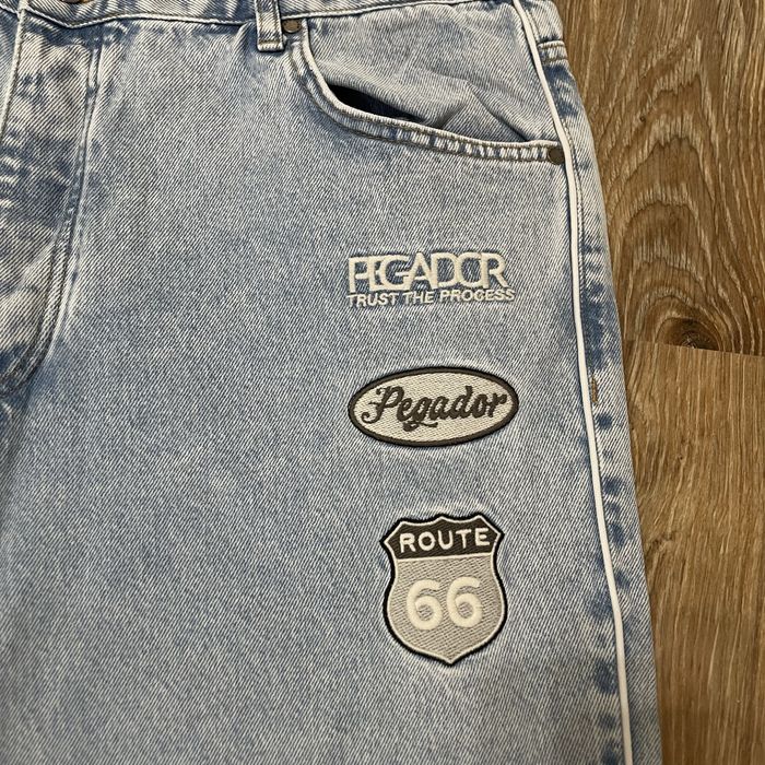 blugi drepți brodați, femei mărimea 36 albastru deschis hip hop