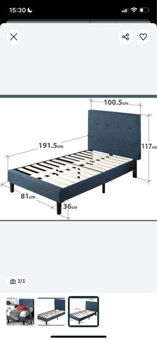 Cadru de pat tapitat cu tablie captusita