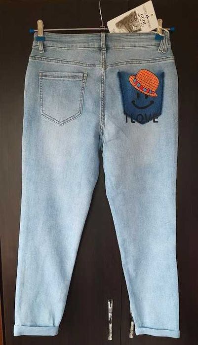 Blugi damă albastru deschis MOM FIT, CUDI