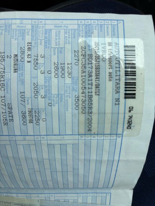 Autoplatforma Iveco Daily 2.8 6 trepte axa dubla