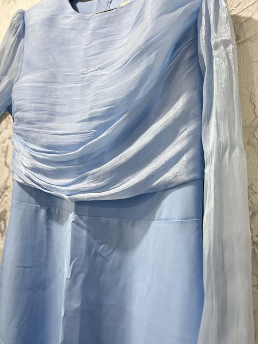 Голубое вечернее платье, размер 46