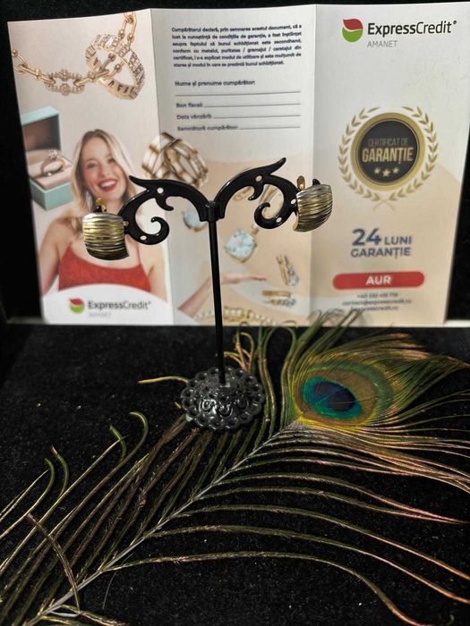 Cercei aur 14k 2.92g (B.59895-Tatarasi) Garantie 2 ani-1256 lei