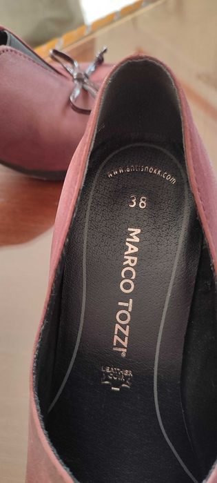 Pantofi-botina din piele fină,grena,croială înaltă,elegantă,mărimea 38