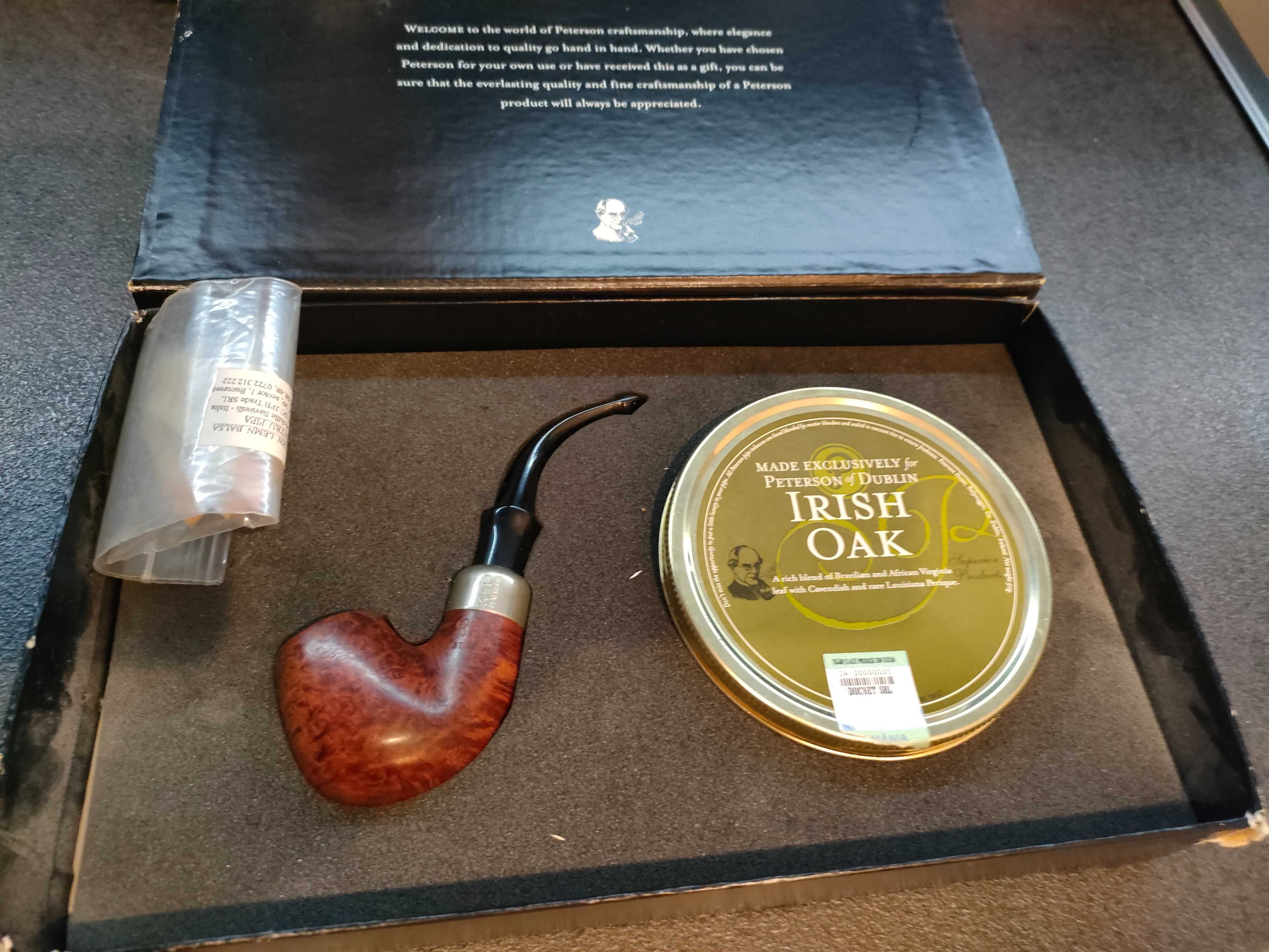 Set Pipa Peterson + Tutun Irish Oak + Filtre LEMN BALSA