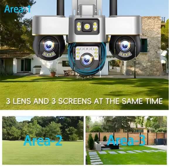 Камера със соларен панел V380Pro 4G, SIM карта, 18MP Full HD, 3 зони