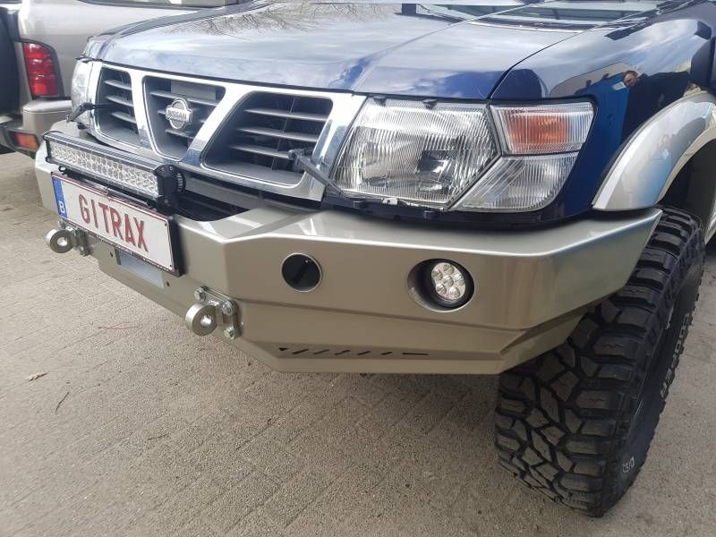 Bara fata Nissan Patrol Y61 Otel cu suport de troliu cu/fara Bullbar