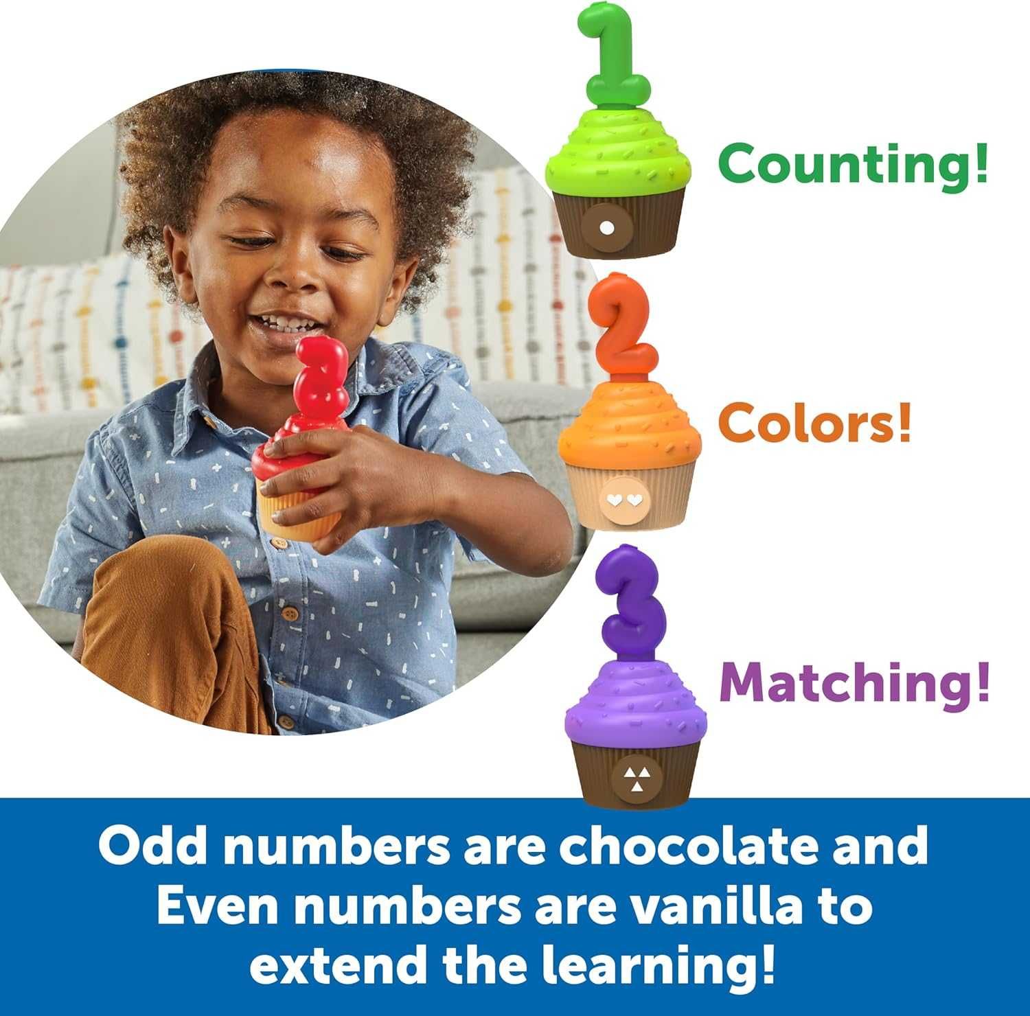 Snap-n-Learn Counting Cupcakes Образователна играчка за броене,цветове