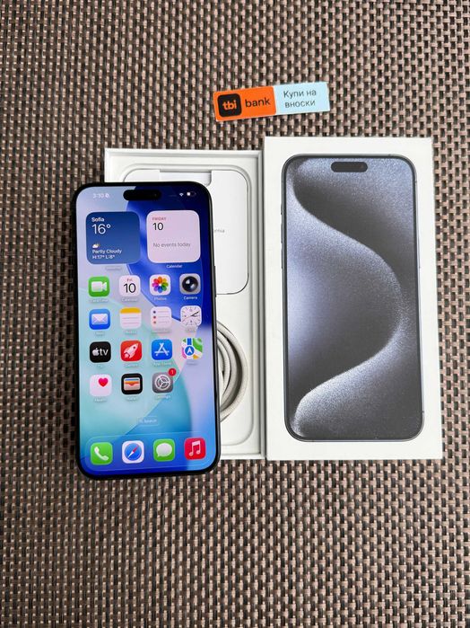 КАТО НОВ! iPhone 15 Pro MAX Лизинг от 50лв/м Blue Titanium 256Gb