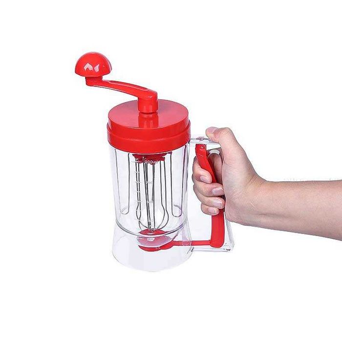 Ръчна машина за палачинки и мъфини с диспенсър и дръжка за миксер