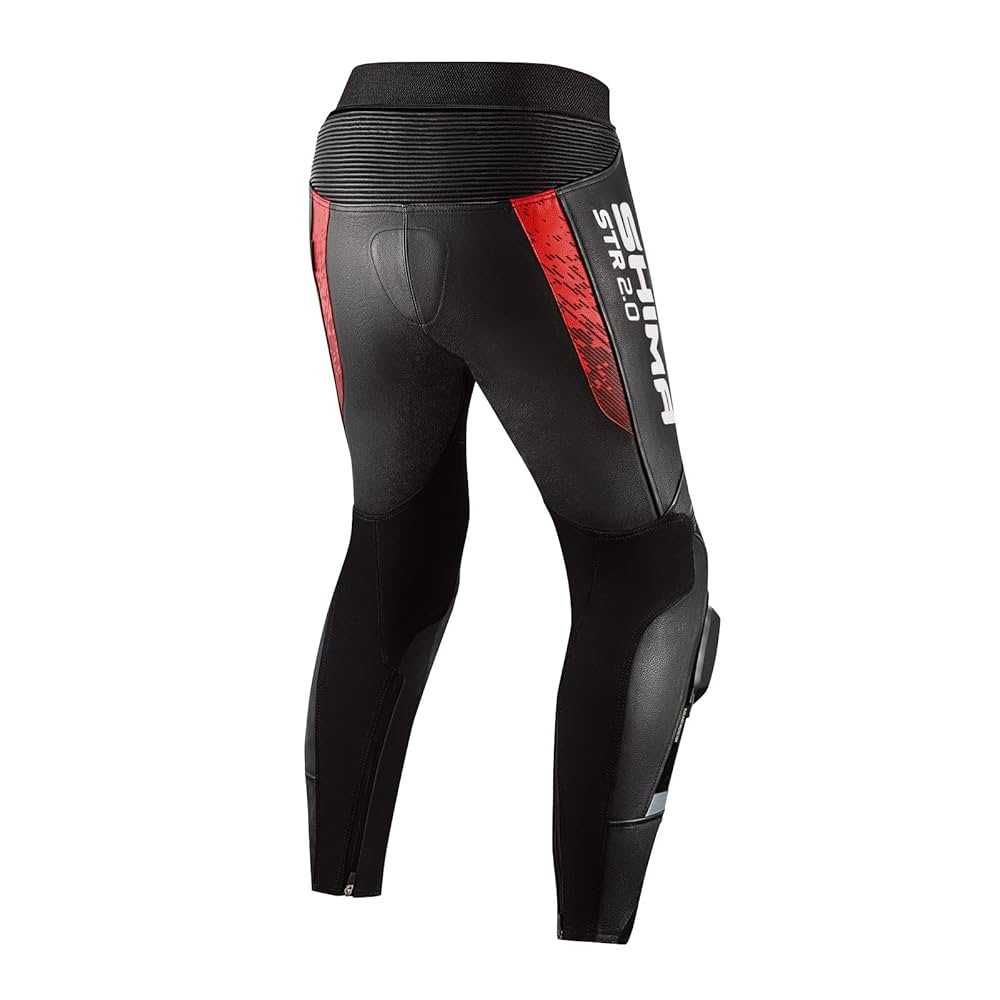 Кожен мото панталон SHIMA STR 2.0 BLACK/RED ,всички протектори