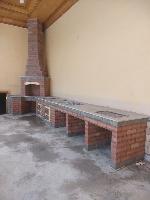 Барбекю, летняя кухня, камен