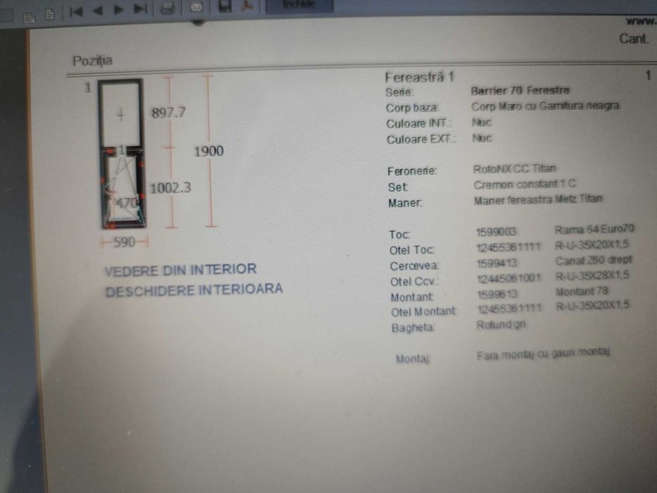 Tamplarie pvc noua