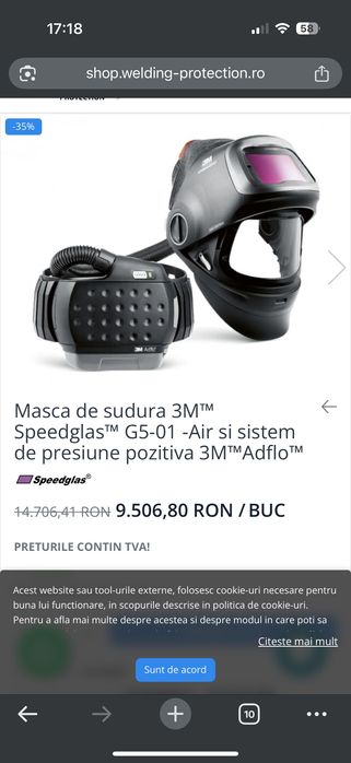 Vând mască sudură speed glass G5 01