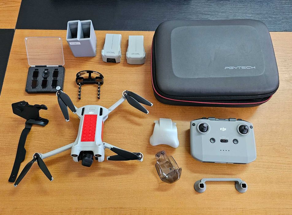 Dji mini 3 pro + geantă + 3 baterii + filtre ND + amplificator semnal