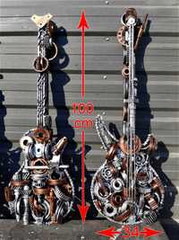 Scultpura Chitara ,obiect decorativ STIL INDUSTRIAL ,steampunk