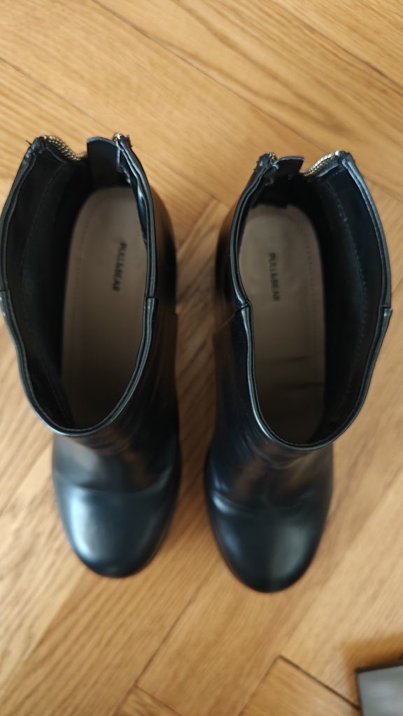 Botine cu platformă,imitație piele