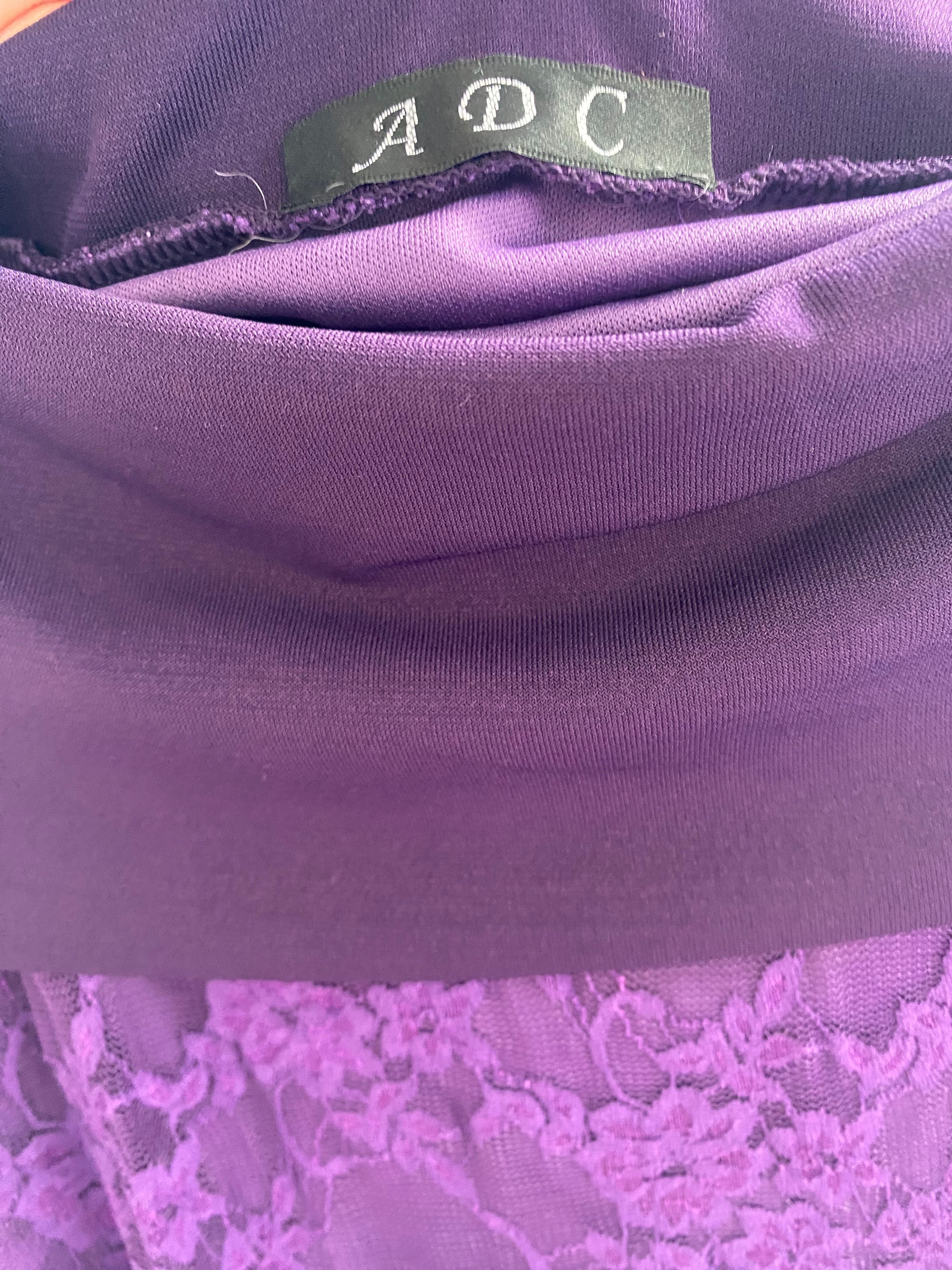 Fustă dantelă asimetrică mov elegantă