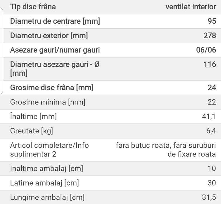 Disc frana PAGID taxi Anglia.
