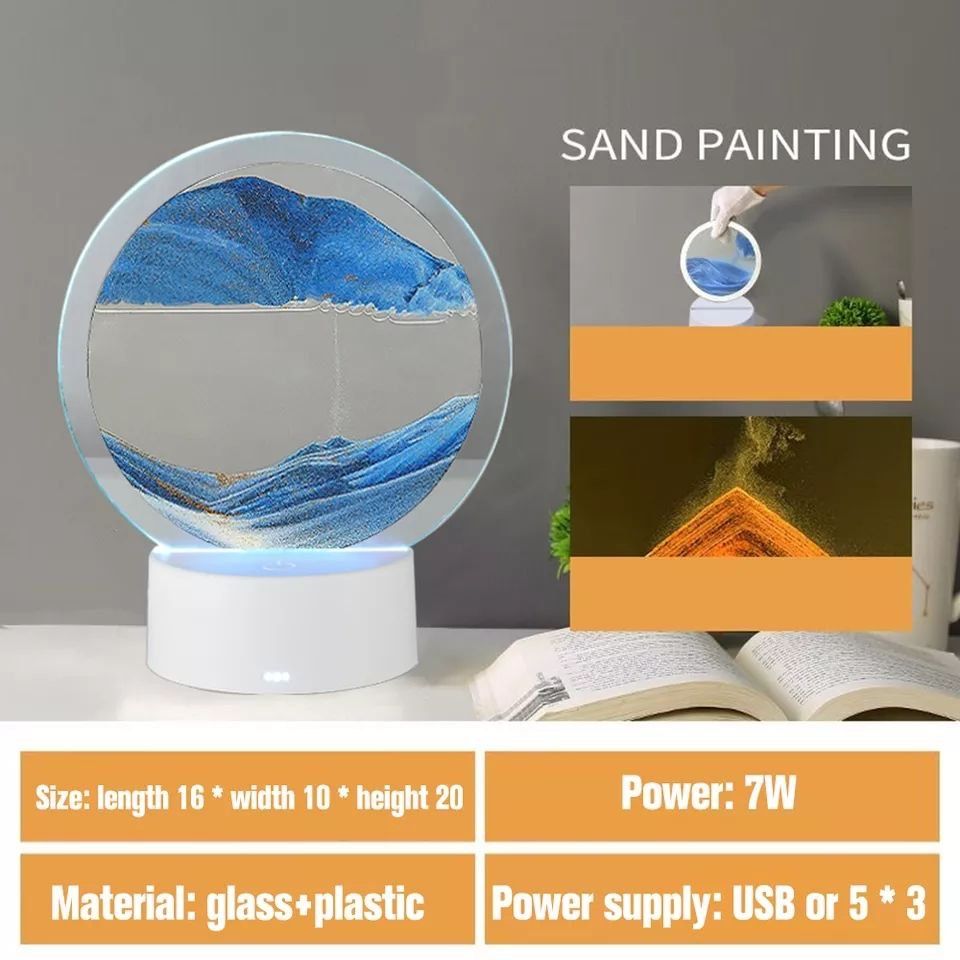 Светодиодная лампа в виде песчаного пейзажа, 3D движущийся светильник