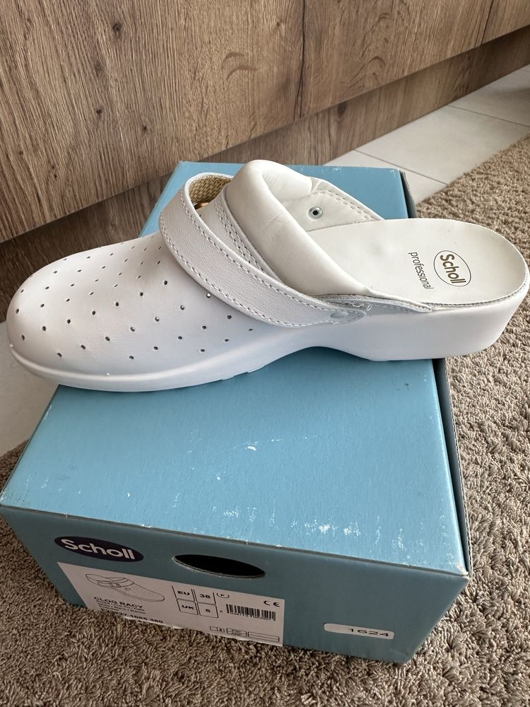 Saboti ortopedici dama Scholl Clog Racy piele cu brant anatomic Noi