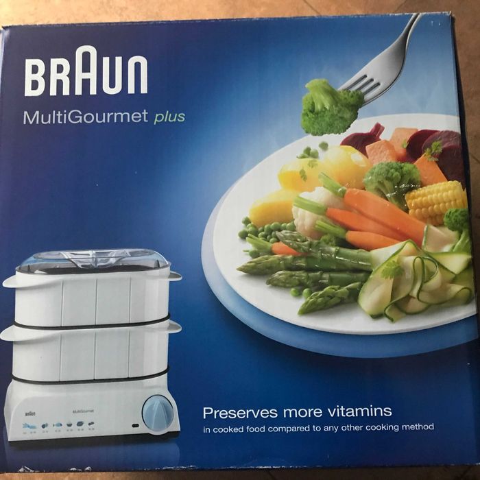 Уред за готвене на пара Braun FS20, 850W, 3.1л, 2 съда, чисто нов