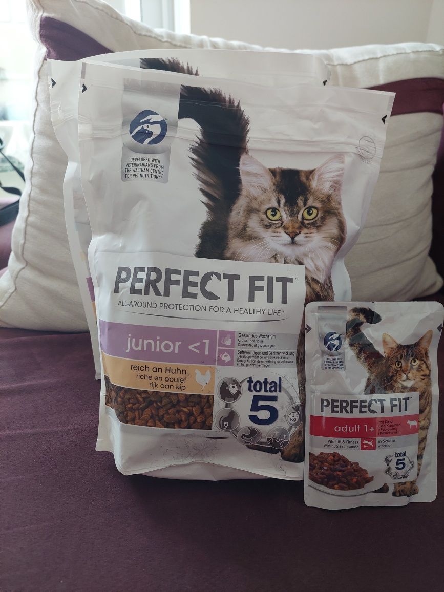 Най-добра цена! Храна за котки Perfect fit 2 бр.0.750+ подарък 5 бр па