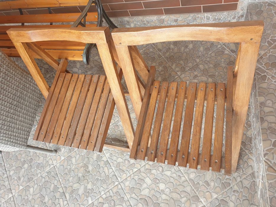 Scaune pliabile-lemn masiv-terasa-filigorie
