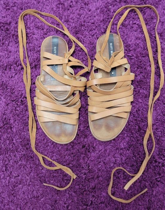 Sandale romane piele naturală maro 39