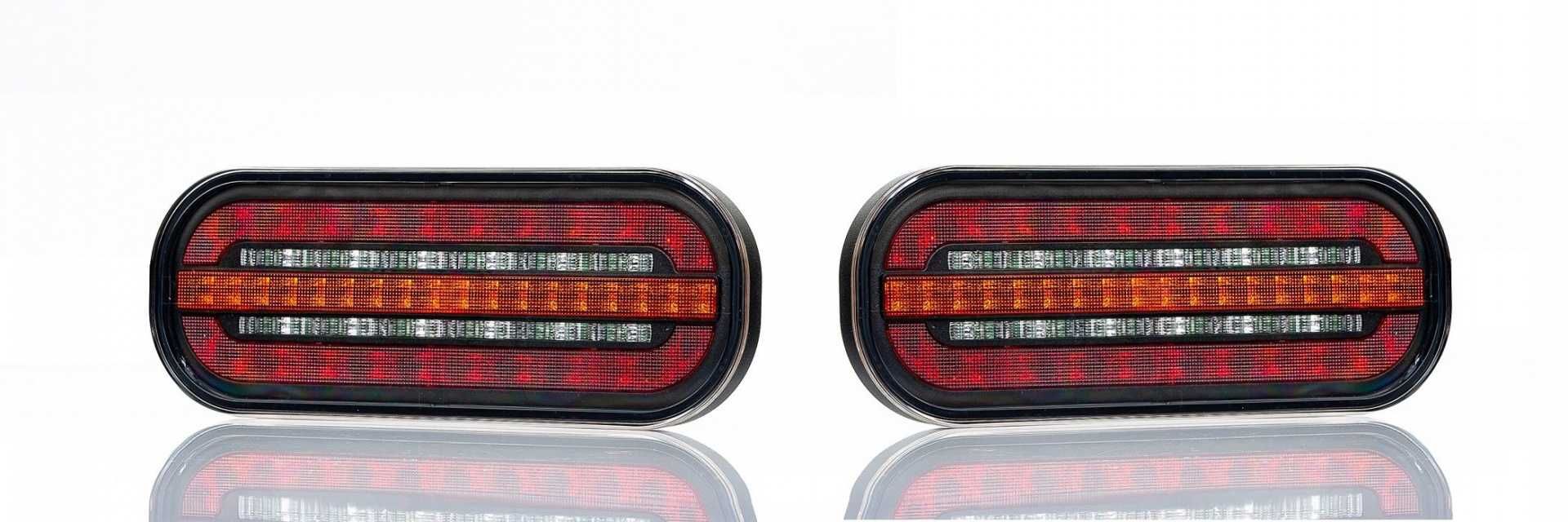 LED Стопове Габарити с бягащ Мигач, букса 12V-36V