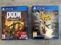 Продавам Doom ethernal и It takes two за PS4