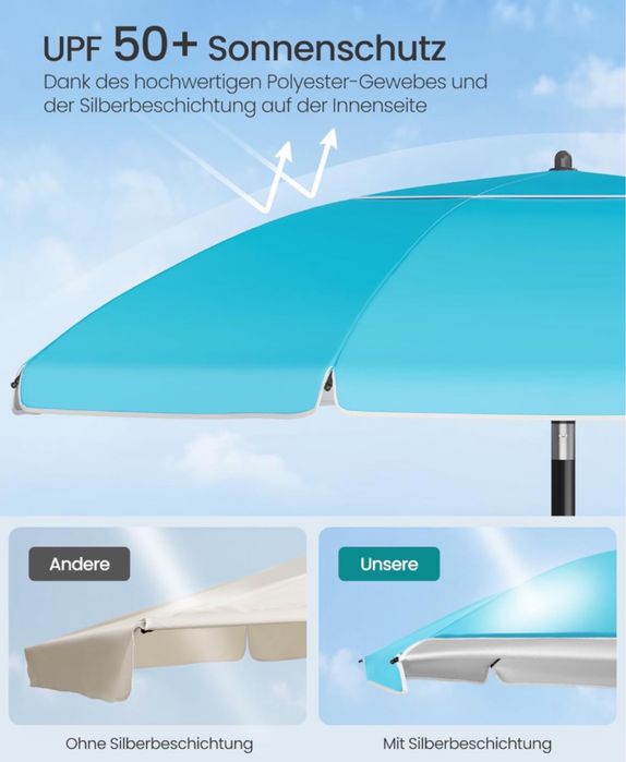 Плажен чадър SONGMICS