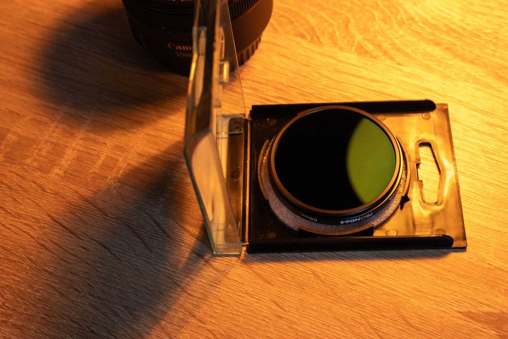 обектив Canon EF 50mm f/1.8 STM + ND Hoya филтър 6 стопа (НОВ)