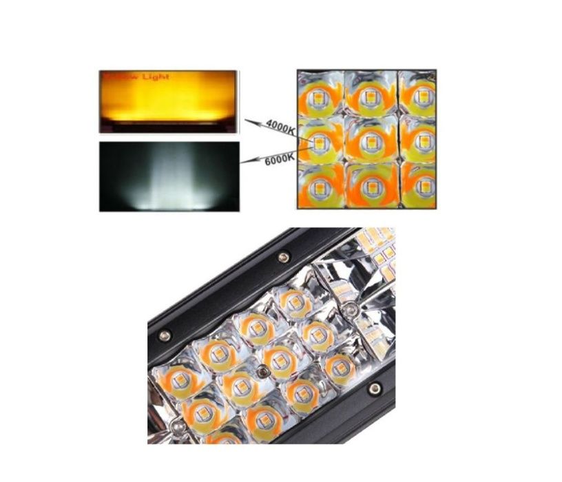 LED BAR BICOLOR, Flash, Blitz, 12-24 V Drept, conditii grele, tractare