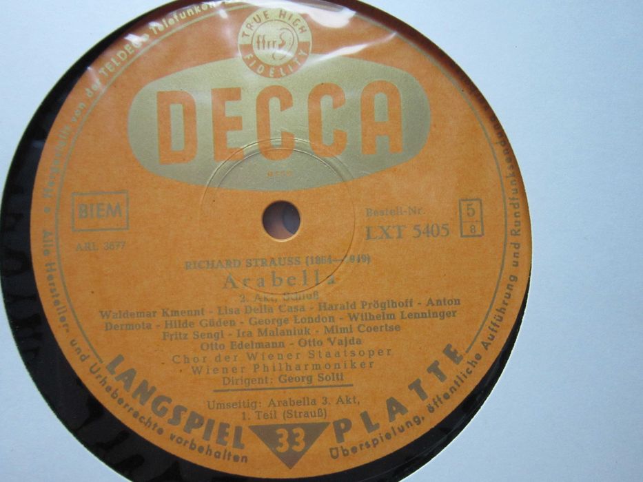 vinil rar Arabella Strauss 4LP Georg Solti 1958 Lisa Della Casa,London