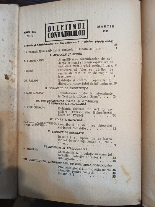 Broșuri ”Buletinul contabililor” 1955, și ”Evidența contabilă” 1964