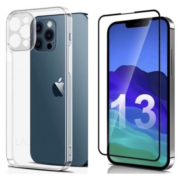 Husa Dust Case Silicon si Folie Sticla Curbata Iphone 13/14/PRO/MAX