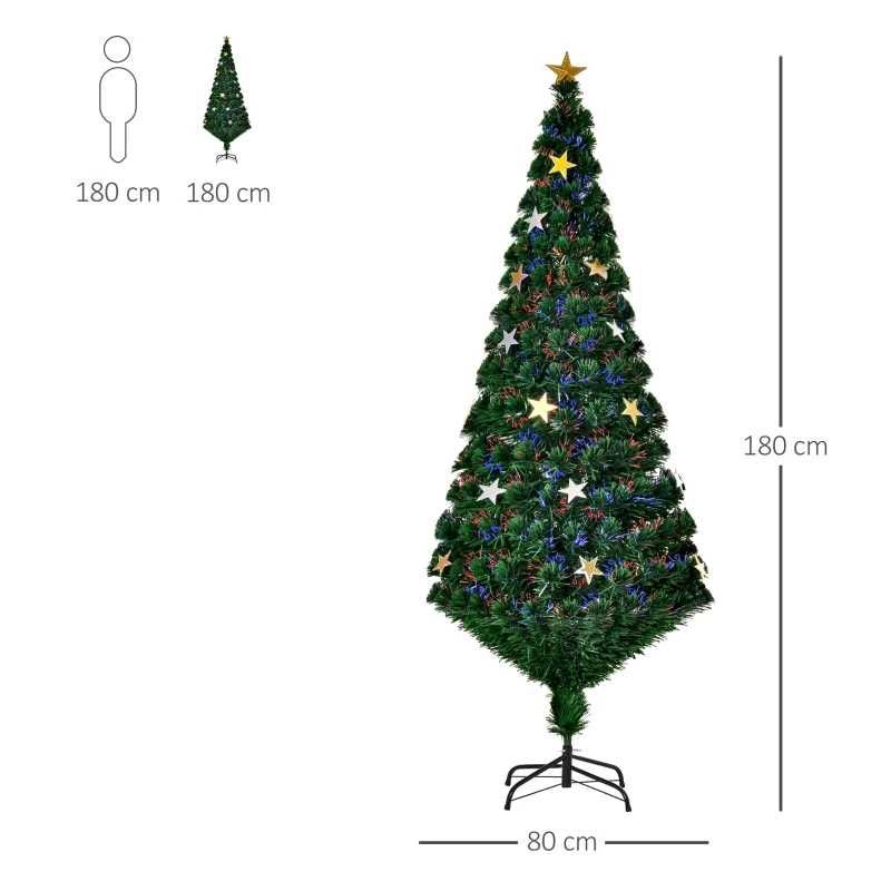 Brad de Crăciun Artificial cu  27 becuri LED în Formă de Stea 180cm